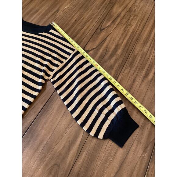 Beach Riot Ava Pullover Stripes Cropped Metallic Gold Acrylic lounge Sweater XL - Picture 5 of 9